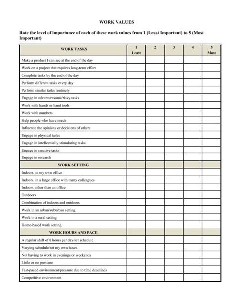 hresult values|work values inventory test.